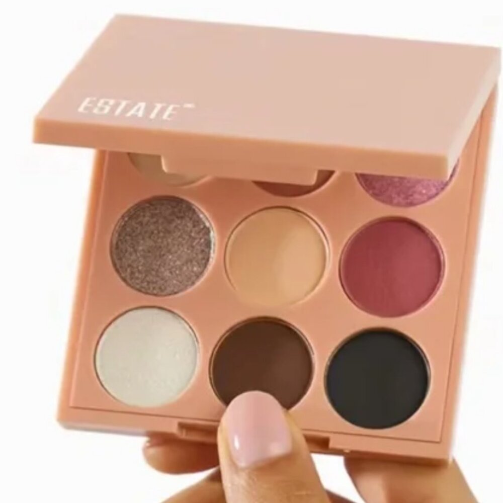 Estate Rosé Rendezvous 9-Pan Eyeshadow Palette NWT New in Box Pink Brown Glitter